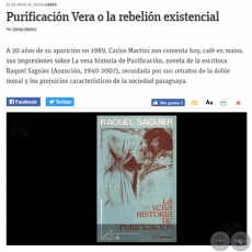 PURIFICACIÓN VERA O LA REBELIÓN EXISTENCIAL - Libros - Por CARLOS MARTINI - Domingo, 05 de Mayo de 2019